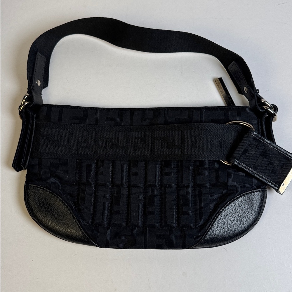 Fendi‎ Black Zucca Nylon Handbag